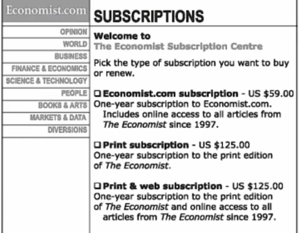 Les choix d'abonnement au magazine The Economist qui ont surpris Dan Ariely
